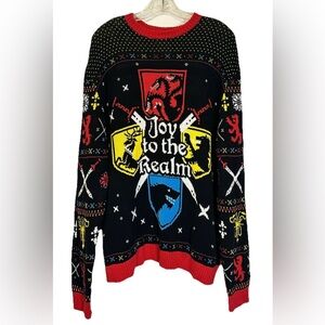 Game Of Thrones Ugly Christmas Sweater Men  XXL Westeros‎ Joy To The Realm CREST